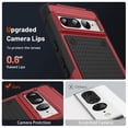 thumbnail image 6 of ELEHOLD Heavy Duty Rugged Case for Google Pixel 7 Pro,Hybrid PC +TPU Full Body Protective Shockproof Anti-Scratch Non-Slip Case for Google Pixel 7 Pro,Red, 6 of 7