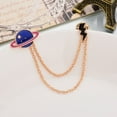 thumbnail image 2 of Cartoon Pattern Brooch Cute Star Cloud Chain Collar Pin Clip Badge Clothes Accessories Type 3, 2 of 8