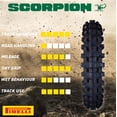 thumbnail image 3 of Pirelli Scorpion MX32 Mid Hard Motorcycle Tire 110/90-19 62M Bias Tube Type - Dirt Bike Off-Road Racing Tire with Tube and Free Keychain, 3 of 9
