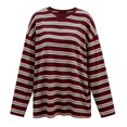 thumbnail image 4 of GILIGEGE Womens Oversized Striped Long Sleeve Shirts Fall Tops 2026 Basic Tees Crewneck Fitness Clothing,Y2k Streetwear,Workout Gym Athletic,Plus Size Fashion,Winter Outfits,Cute Sweatshirts Red M, 4 of 4