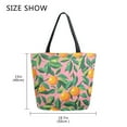thumbnail image 5 of FORMRS Womens Canvas Tote Bag with Zipper Inner Pocket Shoulder Handbag, Pink Oranges, 5 of 7