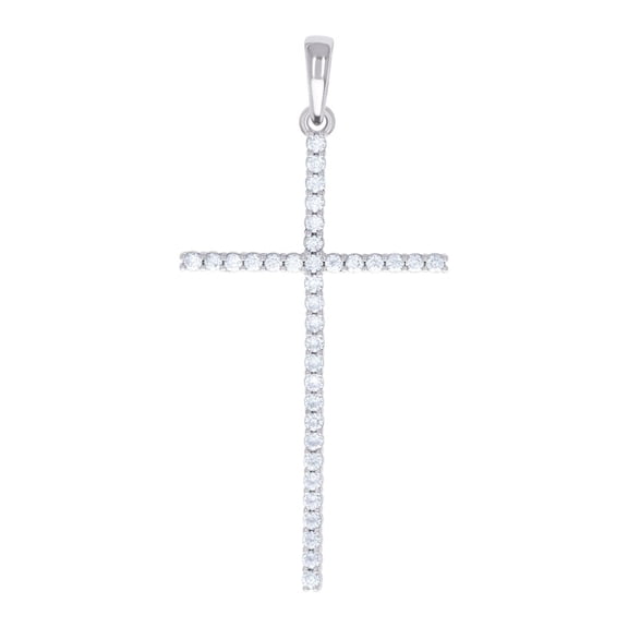 925 Sterling Silver Mens 1.10ct Moissanite Cross Religious Charm Pendant 58.7x27.9mm Wide Necklace for Men