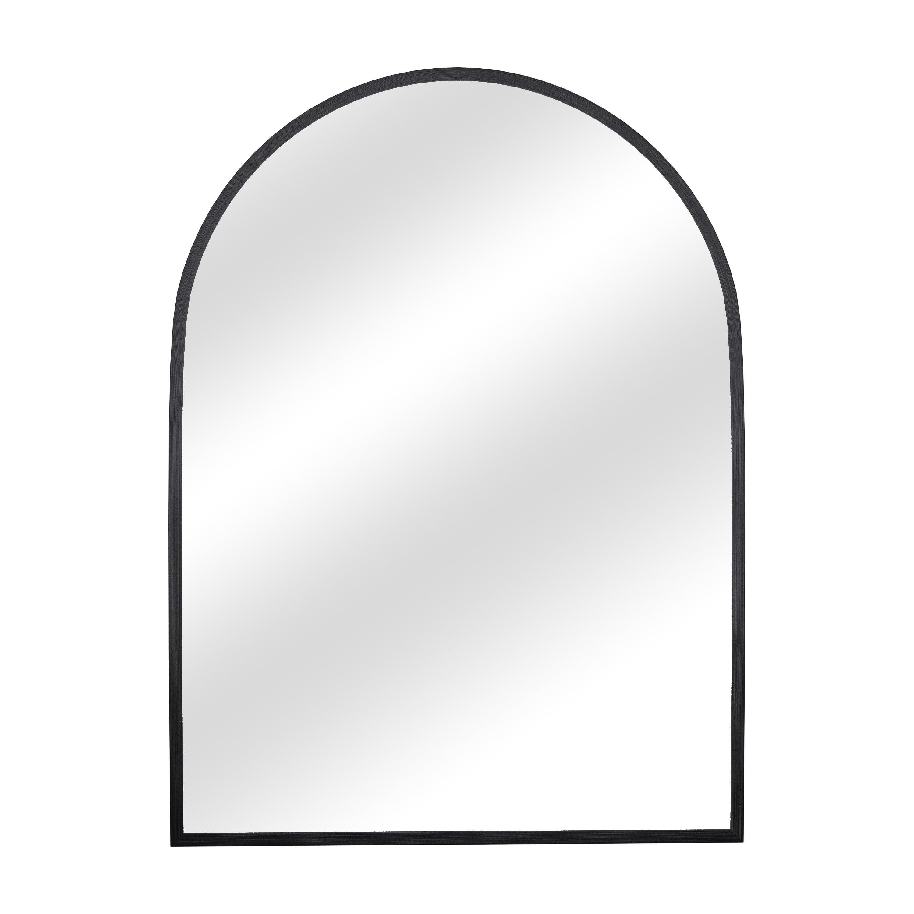 32"x24" Modern Arched Aluminum Alloy Frame Wall Mirror Wall Mounted Mirror,Black