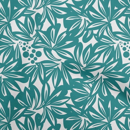 oneOone Viscose Chiffon Teal Green Fabric Floral & Sewing Craft Projects Fabric Prints By Yard 42 Inch Wide