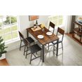 Dining Set for 5 Kitchen Table 4 Upholstered Chairs, Rustic Brown