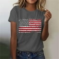 thumbnail image 6 of PXLKNZH American Flag Top Women Plus Size Short Sleeve 4th of July Patriotic Graphic Tees 2025 Summer Independence Day V Neck Shirts,Gray,XL, 6 of 8