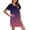 Purple, variant on Womens Short Sleeve Gradient Printing Sleepshirt Scoopneck Cute Nightdress Comfy Nightgown Dress