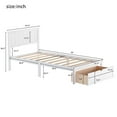 thumbnail image 4 of Veryke Wooden Twin Platform Bed Frame with Headboard and Under-bed Drawer, White, 4 of 10