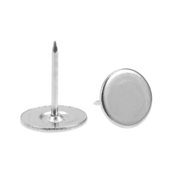 Uxcell 30Pack 16mmx20mm Flat Head Decorative Upholstery Tacks Furniture Nails, Silver