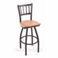thumbnail image 2 of 810 Contessa 30" Swivel Bar Stool with Black Wrinkle Finish and Natural Oak Seat, 2 of 7