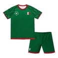 thumbnail image 2 of ZHOGXU Children Kids Football Fan Outfit Short Sleeve Round Neck Top And Shorts Two Piece Comfortable Breathable Sets For Daily Wear,Green,4 Year, 2 of 9
