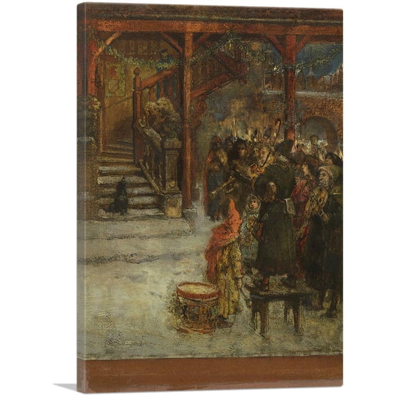 ARTCANVAS Group Of Singing And Making Music Figures Canvas Art Print by John Macallan Swan - Size: 26" x 18" (0.75" Deep)