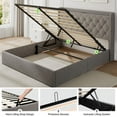 thumbnail image 6 of iPormis King Size Bed Frame with Lift Up Storage & Charging Station, Button Tufted Wingback Upholstered Headboard, Wooden Slats Support, No Box Spring Needed, Noise Free,Light Gray, 6 of 7