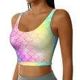 thumbnail image 2 of Honeii Fish Scale patten Workout Crop Tank Top for Women Yoga Tank Tops Athletic Sports Shirts Exercise Undershirts,Sports Bra,Sports vest-Medium, 2 of 8