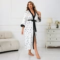 thumbnail image 2 of WTOBBY Plus Size Women's Kimono Robe 3X-6X Floral Print Lace Trim Lightweight Cover Up Sexy Loungewear Comfy Home Wear Nightwear Bathrobe,White 2XL, 2 of 7
