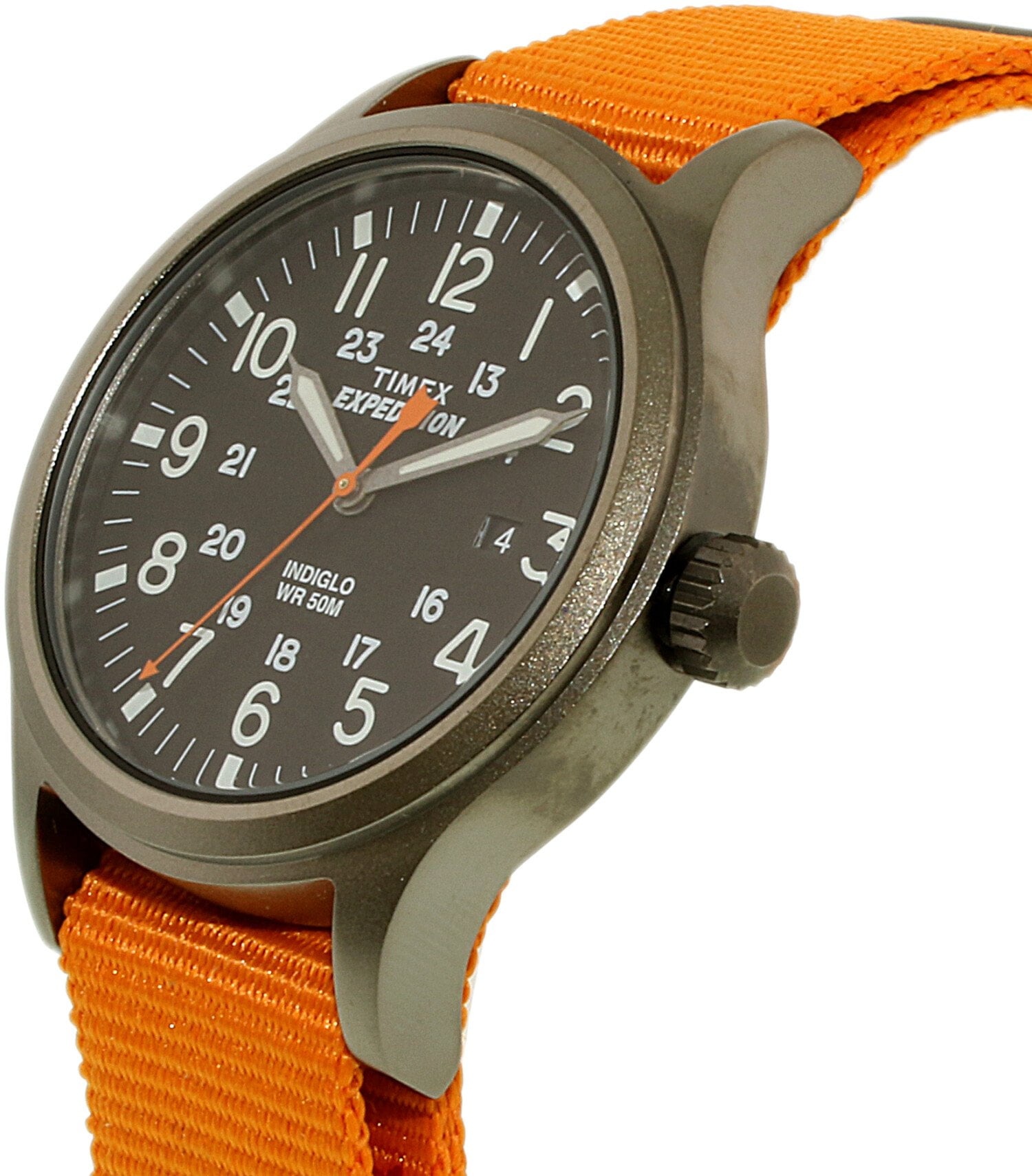 Men's Expedition Scout Watch, Orange Nylon Slip-Thru Strap
