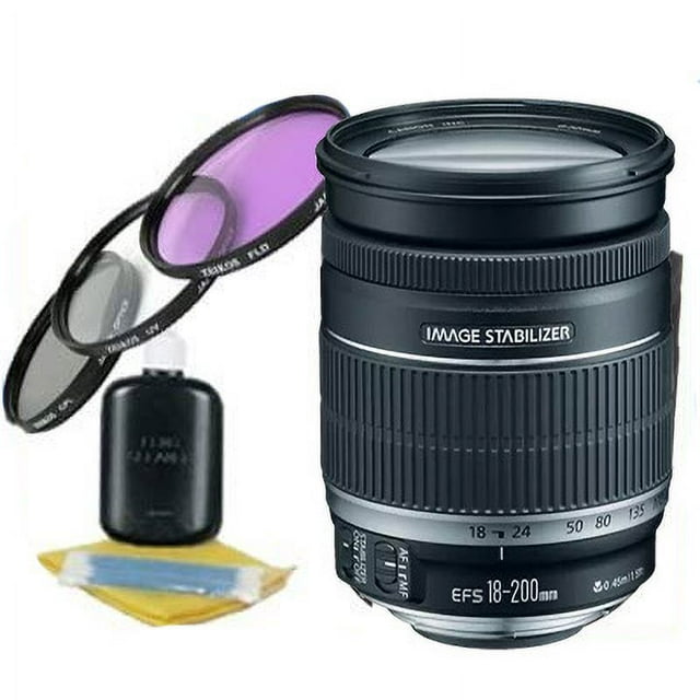 Canon EF-S 18-200mm F/3.5-5.6 is Lens + 72mm 3 Piece(International Model)
