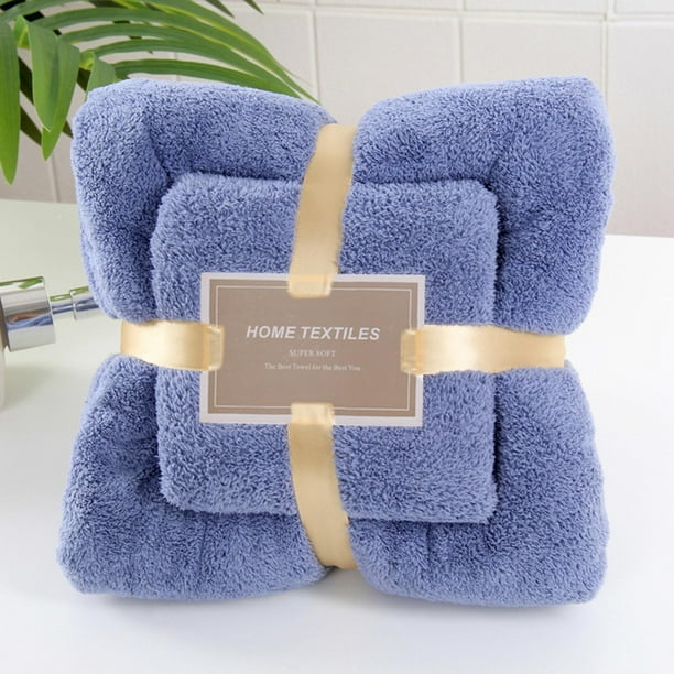 Decoración del hogar, Toallitas, Toallas de baño, Toalla de baño y facial de algodón 2 en 1, Juego de 2 toallas de baño suaves.