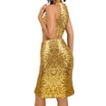 thumbnail image 3 of Baisdan Sequin Skirt for Women Sparkle Mini Skirts Holiday Party Skirts,Gold,Medium, 3 of 8