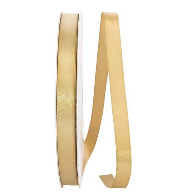 Reliant Ribbon 4950-974-03C 0.625 in. 100 Yards Double Face Satin Ribbon, Antique Gold