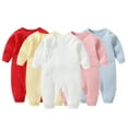 thumbnail image 2 of LYMAYTER Infant Cotton One-Piece Newborn Soft Long Sleeve Romper Unisex Spring Fall Crawling Clothes for 0-24 Months, 2 of 7