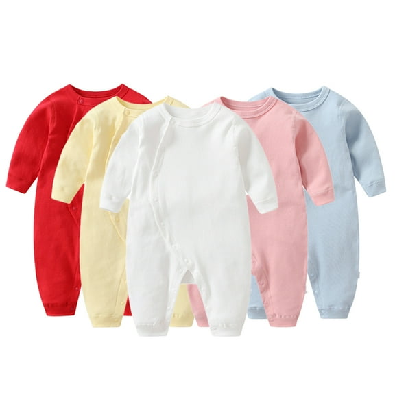 KYAIGUO Baby Infant Unisex Romper Jumpsuit Organic Cotton One-Piece Coverall Onesies Long Sleeve Cotton Jumpsuit Outfit Clothes