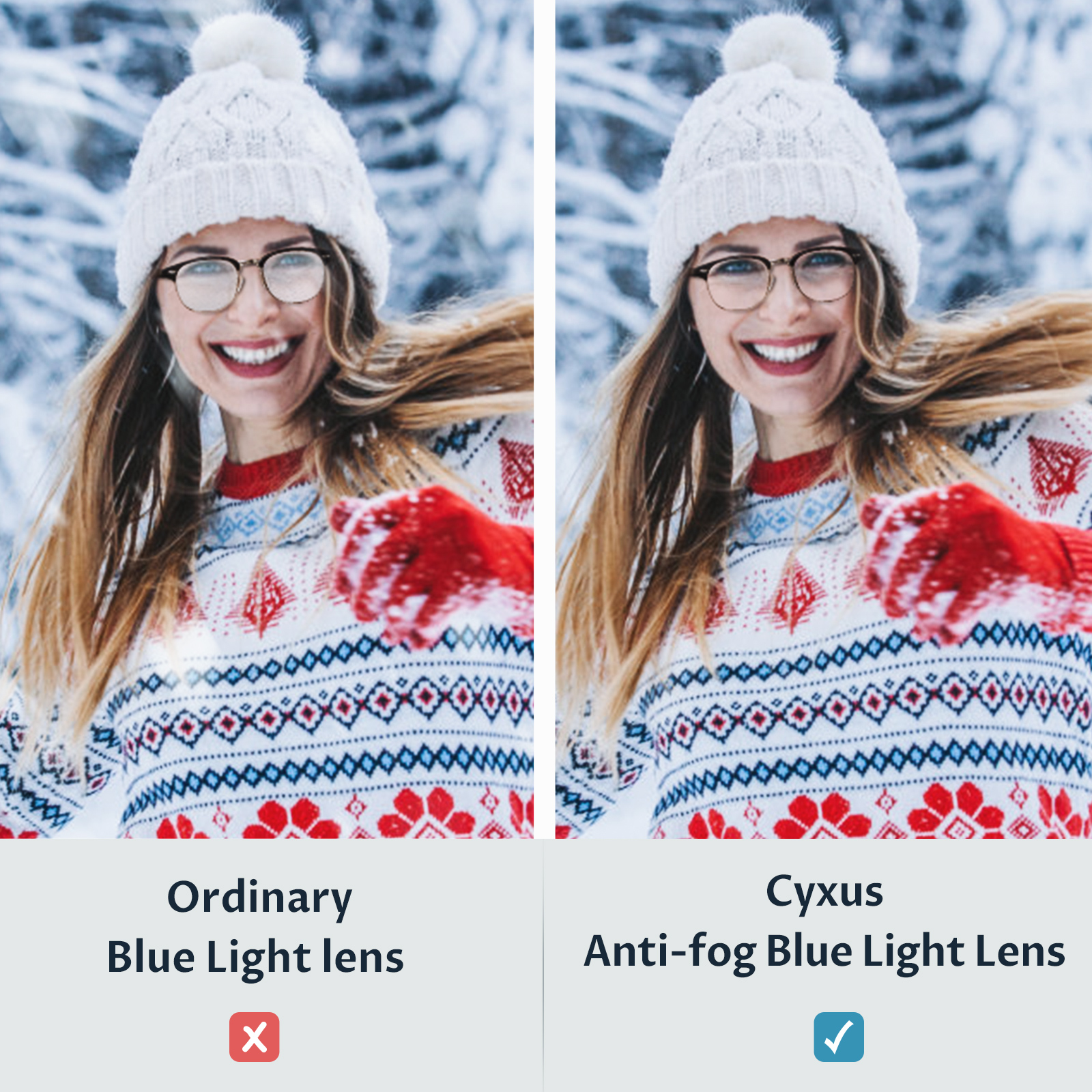 Cyxus Anti Fog Anti Uv420 Blue Light Glasses Reduce Fatigue Headache Anti Uv Elegant Black Frame 3407