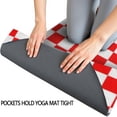 thumbnail image 3 of Red and Black Checkered Pattern Hot Yoga Mat Towel Non Slip for Hot Yoga - Quick-Drying Yoga Mat Cover with 4 Corner Pockets with Travel Bag - Hot Yoga Towel Non Slip 74"x26", 3 of 6