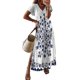 thumbnail image 1 of Vestido de verano largo suelto floral bohemio para mujer de talla grande Kaftan informal de verano blanco 2XL, 1 of 3
