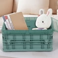 thumbnail image 6 of Large Storage Bins with Lids,Clear Plastic Storage Bins,Plastic Folding Storage Container Basket Crate Box Stack Foldable Organizer Box,Cloth Storage Bins Organizer with Lids,Foldable(Blue S), 6 of 6