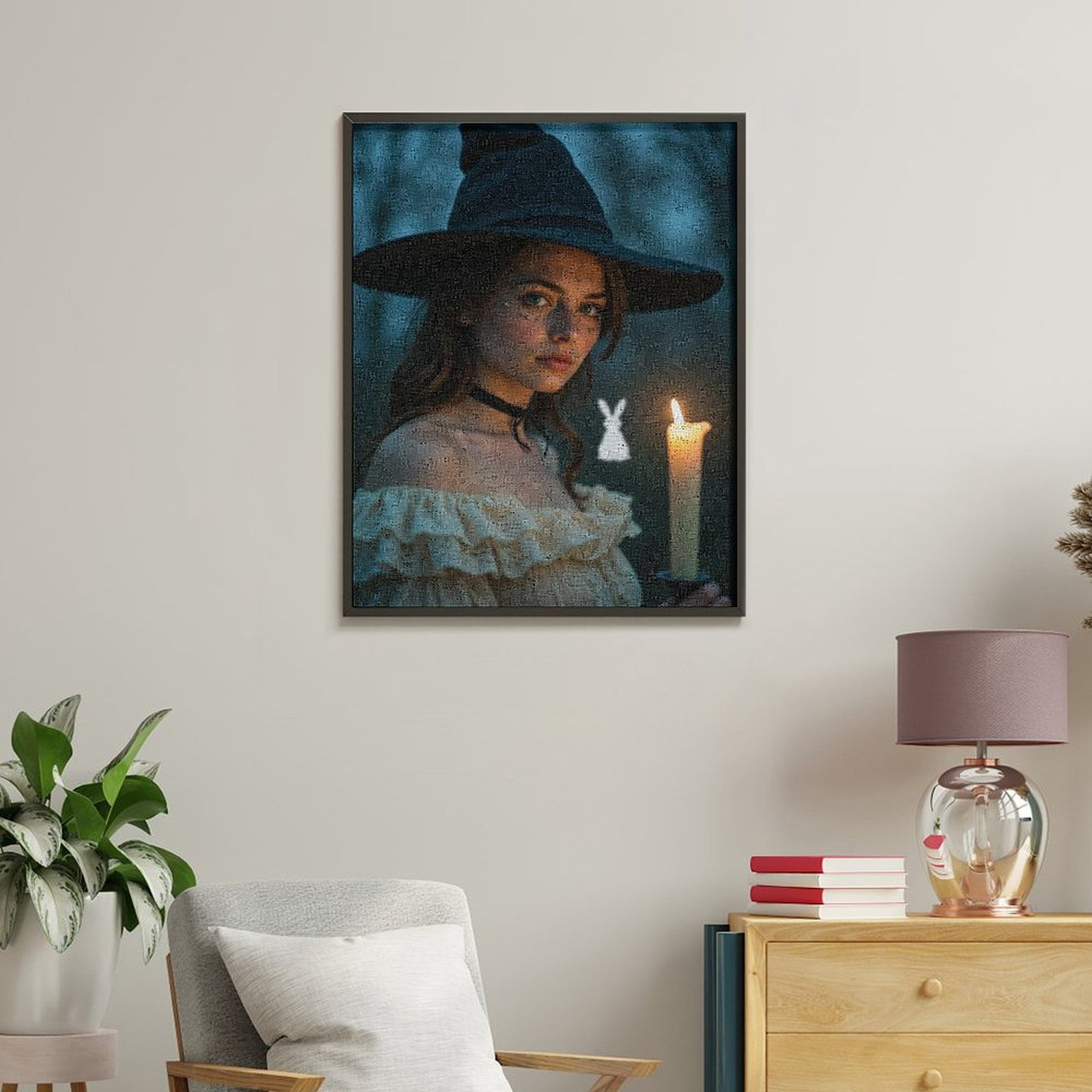 Paint By Numbers Kit for Adults Beginner - DIY Enchanted Night Candle Silhouette Canvas Painting Kits for Adults, Frameless Paint By Number for Adults for Home Wall Decor 16x20 Inch