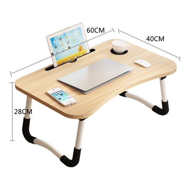 Mesa De Cama Base Para Laptop Tablet Porta Vaso Madera I-MDF01 Rosa /e OEM I-MDF01