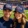 thumbnail image 4 of Cevemin USA 2026 Patriotic Flag Soccer Baseball Cap, Adjustable Sport Printed Sun Hat for Men Women Football Sports Fans Daily Outdoor Wear, 4 of 5