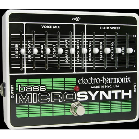 Harmonist Guitar - Electro Harmonix Bass MicroSynth w/ Power Supply Analog Bass Guitar Synth Pedal Part Number: BASSMICRO