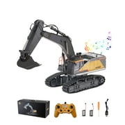 VEVOR Remote Control Excavator Toy, 15 Channel, 3 in 1 Remote Control Digger with Metal Shovel, 1:14 Scale RC Excavator with Light & Sound, Full Functional Construction Vehicles for Kids, 2 Batteries