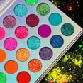 thumbnail image 2 of Neon 24 Color Glow In The Dark Glitter Eyeshadow Palette Neon Eye Shadow Luminous Eye Shadow Palette, 2 of 8