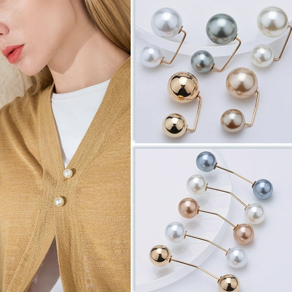 SmartBy Clothes Brooch Classic Simple Graceful Fine Workmanship Fixed Clothes Simulation Pearl Pin for Dating