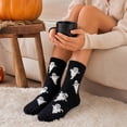 thumbnail image 5 of Womens Halloween Crew Socks Thick Warm Mid Calf Socks Pumpkin Ghost Bat Moon Print Novelty Fall Winter Cozy Casual Socks, 5 of 6