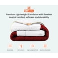 thumbnail image 3 of Twin XL Comforter Contrast Burgundy 300 GSM Plush Siliconized Microfiber Fill Duvet Insert With 1000 Thread Count Egyptian Cotton Shell Fluffy with Piping & Matching Pillowcases, 3 of 8
