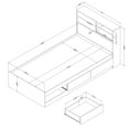 thumbnail image 4 of South Shore Fynn Twin Storage Bed and Bookcase Headboard Set, in Gray Oak, 4 of 10