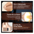 thumbnail image 4 of Lámpara de mesa 2 Piezas Recargable Regulable Belug, Color Aluminio Led, 4 of 5