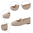 thumbnail image 7 of Mary Jane Shoes Women Square Toe Knitted Ballet Flat Shoes Comfortable Arch Support Orthopedic Walking Shoes Casual Dressy Shoes White Size 6, 7 of 7