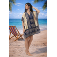 thumbnail image 4 of Women’s Short Viscose Kaftan – Bohemian Print | Lightweight, Stylish, Beachwear & Loungewear Cover Up | Free Size, 4 of 5