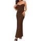 thumbnail image 1 of VISgogo Vestido Delgado para Mujer Color Sólido Cruzado Hombro Diseño Punto Versátil Elegante Vestido de Cóctel VISgogo moda, 1 of 3
