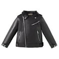 thumbnail image 3 of AJZIOJIRO Toddler Girls Faux Leather Moto Jacket for Kids Baby Girls Fashion PU Leather Motorcycle Jacket Childrens Outerwear Slim Coats 1-7 Years, 3 of 9
