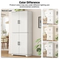 thumbnail image 3 of Blotout 72" Tall Kitchen Pantry Cabinet w/ 12 Side Shelves, 6 Layers Modern Cabinet Wood Cupboard, 4 Wood Doors Storage Cabinet w/ Adjustable Shelves for Kitchen, Dining Room, Living Room, White, 3 of 11