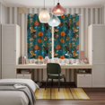 thumbnail image 4 of Orange Green Spring Floral Kitchen Curtains Window Panels, Vintage Botanical Summer Flower Insulated Window Treatment Curtain, Grommet Curtains for Bedroom/Living Room/Bathroom, 2 Piece 42"Wx63"L, 4 of 8