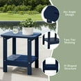 thumbnail image 6 of WestinTrends Aruba 2-Tier Outdoor HDPE Modern Adirondack Square Patio Side Table, Navy Blue, 6 of 13