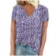 thumbnail image 1 of Blusas para las Mujeres Casual Cuello en V Manga Corta Impresa, 95% Poliéster 5% Spandex Camiseta Top para el Día a Día, Fiesta Y Ropa de Trabajo, 1 of 4