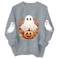 thumbnail image 3 of Kiijoy Girls Halloween Graphic Sweatshirt Cute Long Sleeved Pullover, Grey, Sizes 1-2T, 3 of 4